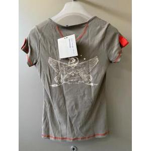 T-shirt grigia - rossa donna originale  tg l cod. 76627725983