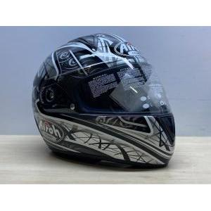 Casco integrale aerografato da moto airoh bianco nero grigio tg. xl *16