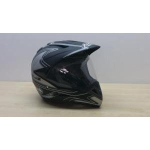 Casco integrale da moto motard airoh helmet round nero grigio lucido tg. s *52