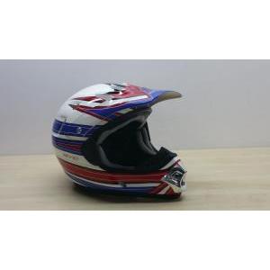 Casco da moto cross enduro bye integral cross  motor bianco blu tg. l 123