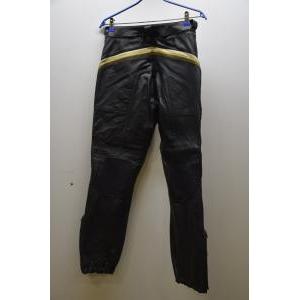 Pantalone in pelle da moto old time  performance nero panna oro tg 50  10