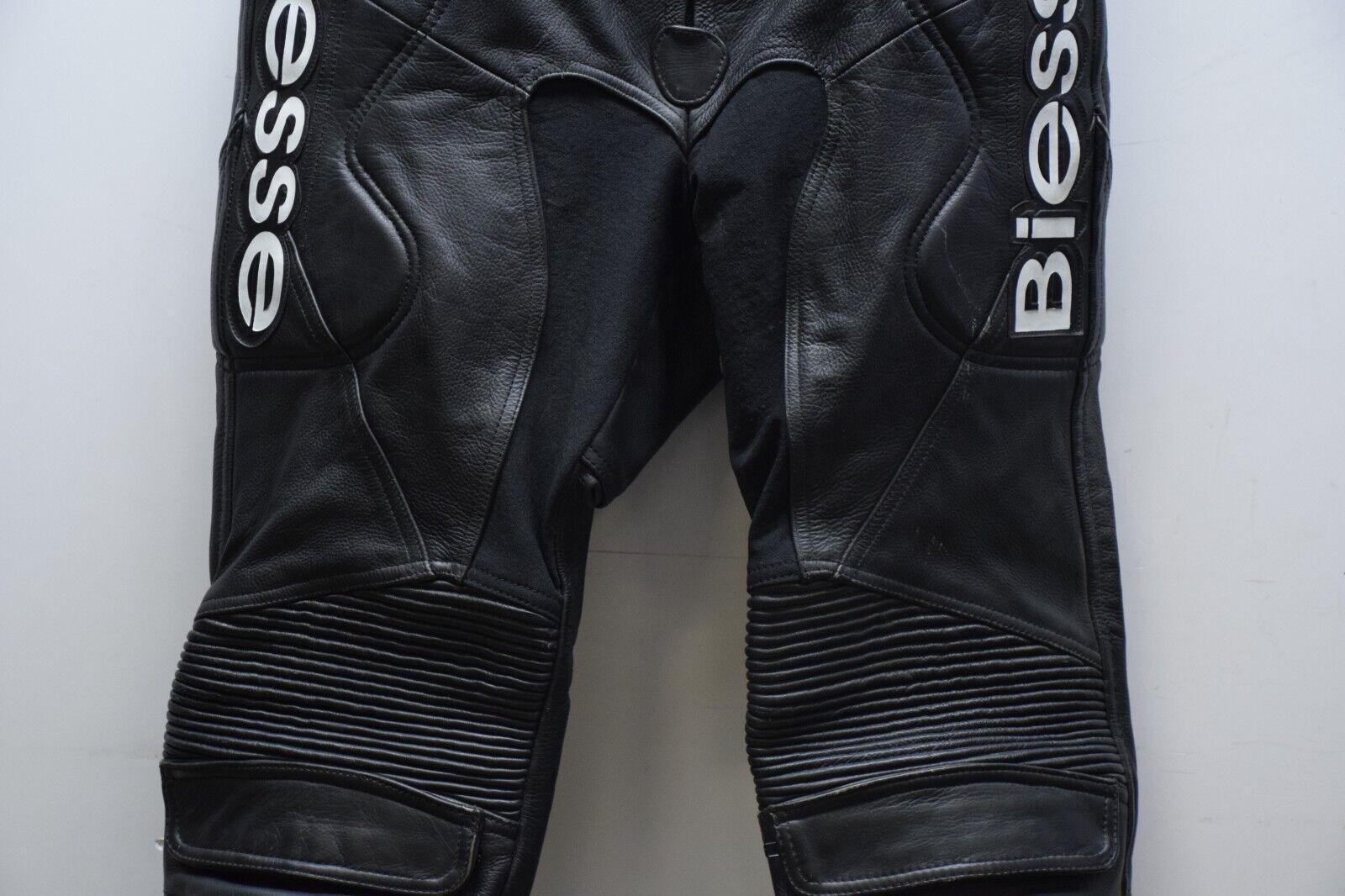  pantaloni in pelle da moto biesse racing nero tg. 52 21 - foto 4